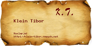 Klein Tibor névjegykártya